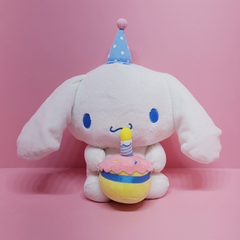 산리오 정품 시나모롤 생일 케이크 중형 봉제 인형 + 랜덤 스티커, 단품