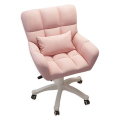 BOSUN 패션 등받이 회전 바퀴 의자 화장대 책상 예쁜 인테리어의자, 핑크, 도르래, 1개