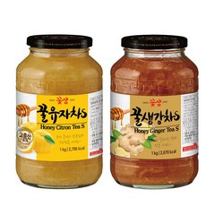 꽃샘 꿀유자차S 1kg + 꽃샘 꿀생강차S 1kg