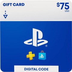 PSN 북미 75달러 플레이스테이션 스토어 기프트 카드 [디지털 코드], 100 Code