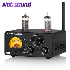 Douk Audio ST-01 블루투스 5.0 진공관 앰프 VU 미터 DAC COAX/OPT 앰프( 24V 전원 어댑터 포함)