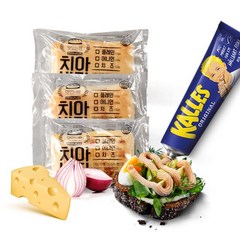 [푸드앤플랜/칼레스]치아바타 3종+훈제 대구알소스 190g, 치아바타 플레인+치즈+어니언+칼레스 190g