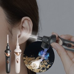 PYHO 귀이개 무선 귀파개 LED 귀지제거 전동 귀지 흡입기 후비개, 부드러운 귀이개 화이트, 1개, 1개