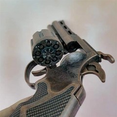 리볼버 화약총 장난감총 추억의 8연발 풀메탈 옛날, 표준, 브라운