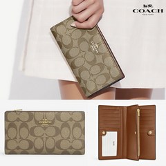 코치 슬림 지퍼 시그니처 장지갑 C8714 Slim Zip Wallet Signature