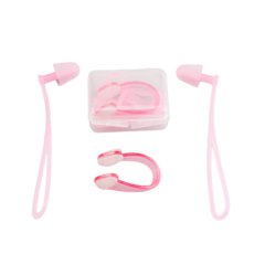 분실방지 실리콘 수영 귀마개 코클립 이어플러스 소음방지(PINK 핑크), 1개