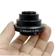 생물현미경 Leica DM 시리즈 삼안 현미경용 0.55X C 마운트 릴레이 렌즈 어댑터 카메라, 01 1PC 0.55X