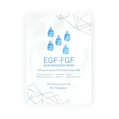 느루벗 EGF FGF 스킨 리커버리 마스크 펩타이드 미백 주름개선 기능성 시트 피부 진정, 1개입, 1개