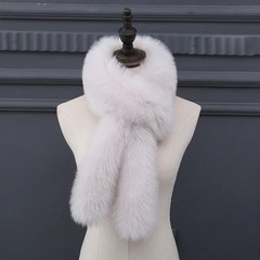 따뜻하고 부드러운 인조 여우털 스카프 귀여운 토끼 귀 모피 크로스 넥 워머 랩 푹신한 칼라 겨울 패션
