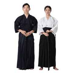 검도복 검도 호구 장비 일본 합기도 무술 의류 스포츠웨어 카마마 남성 여성 전통 의류- 100% 면