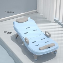 3단접이식 샴푸의자 베드 어린이 성인 환자 어르신 목욕 머리감기 머리감는의자, 블루, 1개