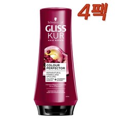 Schwarzkopf GLISS KUR 슈바르츠코프 글리스커 컬러 프로텍터 컨디셔너 린스 200ml 4팩, 1개