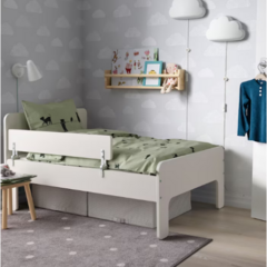 IKEA NATTAPA 이케아 나타파 96cm 어린이 침대 낙상방지 안전가드 칸막이 침대가드 안전바, 침대가드 나타파, 화이트(804.658.30)