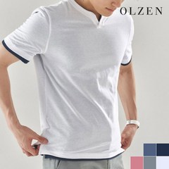 올젠 리플 너치넥 반팔 티셔츠 (ZOA2TR1303)