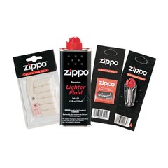 Zippo 지포 라이터 소모품 4종 알찬 세트/ 솜 코튼 펠트 심지 부싯돌 기름