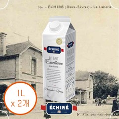 ECHIRE 에쉬레밀크 표준화 멸균 우유, 2개, 1L