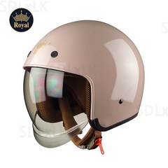 로얄헬멧 오픈페이스 M139 유광 핑크 베이지 인디핑크 바이크 헬멧 하이바 레트로 클래식 반모 (쉴드 포함), 인디핑크 L(56-57cm)