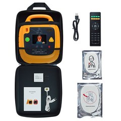 심장 제세동기 휴대용 가정용 의료 응급처치 키트 세트, 옐로우