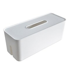 벽 마운트 와이어 보관 케이스 케이블 코드 정리 상자 와이어 숨기기 케이스 컨테이너 와이어 깔끔한 조직, 하얀색, 34cmx14cmx13cm, PP, 1개