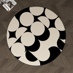 라이트 럭셔리 흑백 원형 캐시미어 카펫 가정용 방 테이블 의자 침대 옆 담요 더러운 소파 티 테이블 거실 카펫