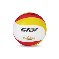 스타 뉴프로페셔널2 배구공, 화이트 + 레드 + 옐로우