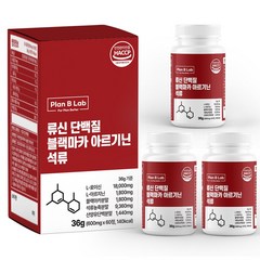 플랜비랩 류신 단백질 타블렛 블랙마카 아르기닌 석류 여성용 고순도 고함량, 60정, 3개