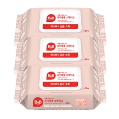 비앤비 자몽식초를담은 유아용품 소독티슈 60매, 3개