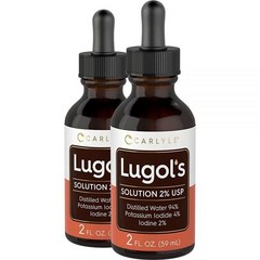 Lugols 요오드 2% 59.1ml 2온스 트윈 팩 | 칼륨 및 용액 액체 드롭 칼라일 제작