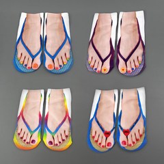 리얼 슬리퍼모양 양말 재미있는 패션 쪼리 발목양말