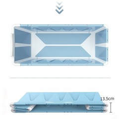 가을이네 가정용 폴딩 접이식 슬림 간이 이동식 반식욕 사우나 욕조 13세이상 사용, 블루, 1개