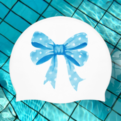 두다수모 블루리본 수채화 수모 실리콘 예쁜 디자인 수영모자 성인