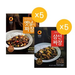 (5+5) 청정원 3분짜장 삼선짜장180g x 5개 + 옛날식짜장180g x 5개, 180g