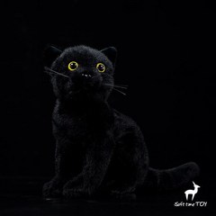 [해외직구] 검은고양이 봉제인형 23cm 블랙캣 냥펀치 봄베이 코숏, 1개