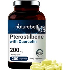 NatureBell 네이처벨 프테로스틸벤 200mg Pterostilbene 200캡슐, 200정, 1개