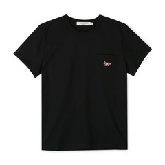 [메종키츠네] 23SS (FW00107KJ0010 BLACK) 여성 트리컬러 폭스 반팔 티셔츠