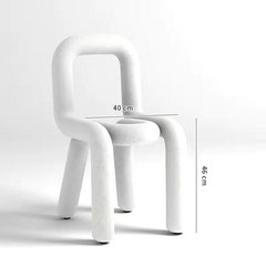 YISOKO 볼드체어 화장 의자 침실 화장 의자 파이프체어 식탁 의자, 1개, 화이트