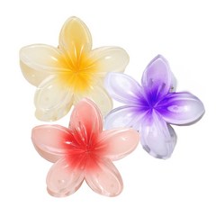 [3개세트] 하와이꽃 플루메리아 집게핀 헤어 머리핀 해외여행 꽃핀