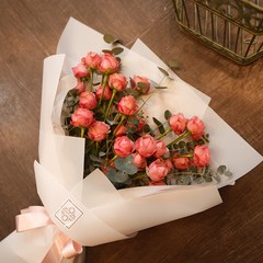 [피오니페페] 25송이 예쁜 자나장미 생화 꽃다발, 화이트 (화 도착), 1개