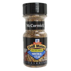 Mccormick 그릴 메이트 0.25 레스 소듐 몬트리올 스테이크, 90g, 1개