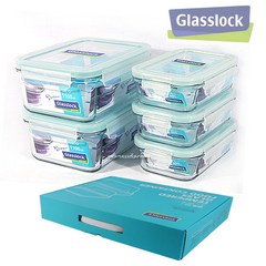 Glasslock 글라스락 5종세트 유리밀폐용기 전자렌지용기 냉장고찬통 밀폐통, 1세트