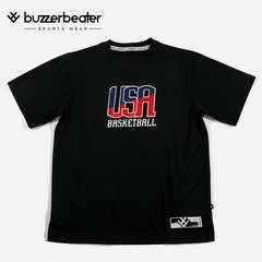 [버저비터] 농구 반팔 블랙 USA LOGO 티셔츠