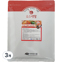 두원식품 맛있는 떡볶이 소스 분말 매운맛, 1kg, 3개