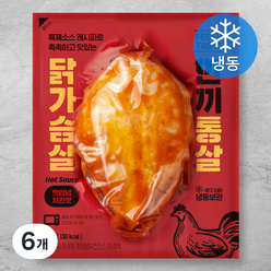 한끼통살 닭가슴살 핫양념 치킨맛 (냉동), 100g, 6개