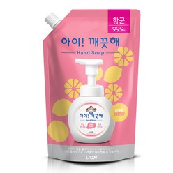 아이깨끗해 거품형 핸드솝 레몬 리필, 600ml, 1개