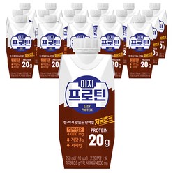 파스퇴르 이지프로틴 저당 초코, 250ml, 18개