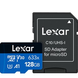 렉사 메모리 카드 SD 마이크로 고프로 블랙박스 High-Performance microSDXC UHS-I 633배속, 128GB