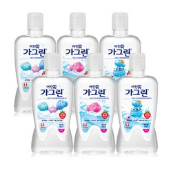 가그린 어린이용 구강세정제 딸기향 이미지 랜덤발송, 380ml, 6개