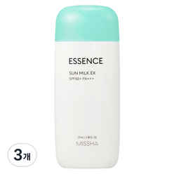 미샤 올 어라운드 세이프 블록 에센스 선 밀크 EX SPF50+ PA+++, 70ml, 3개