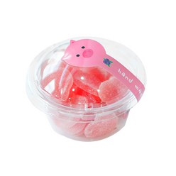 도나앤데코 미니 투명과일컵170ml 20p + 롤리팝 handmade 스티커 꿀꿀이 핑크 20p, 1세트