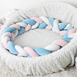 아이끌레 침대가드 쿠션 3m, 블루 + 핑크 + 화이트